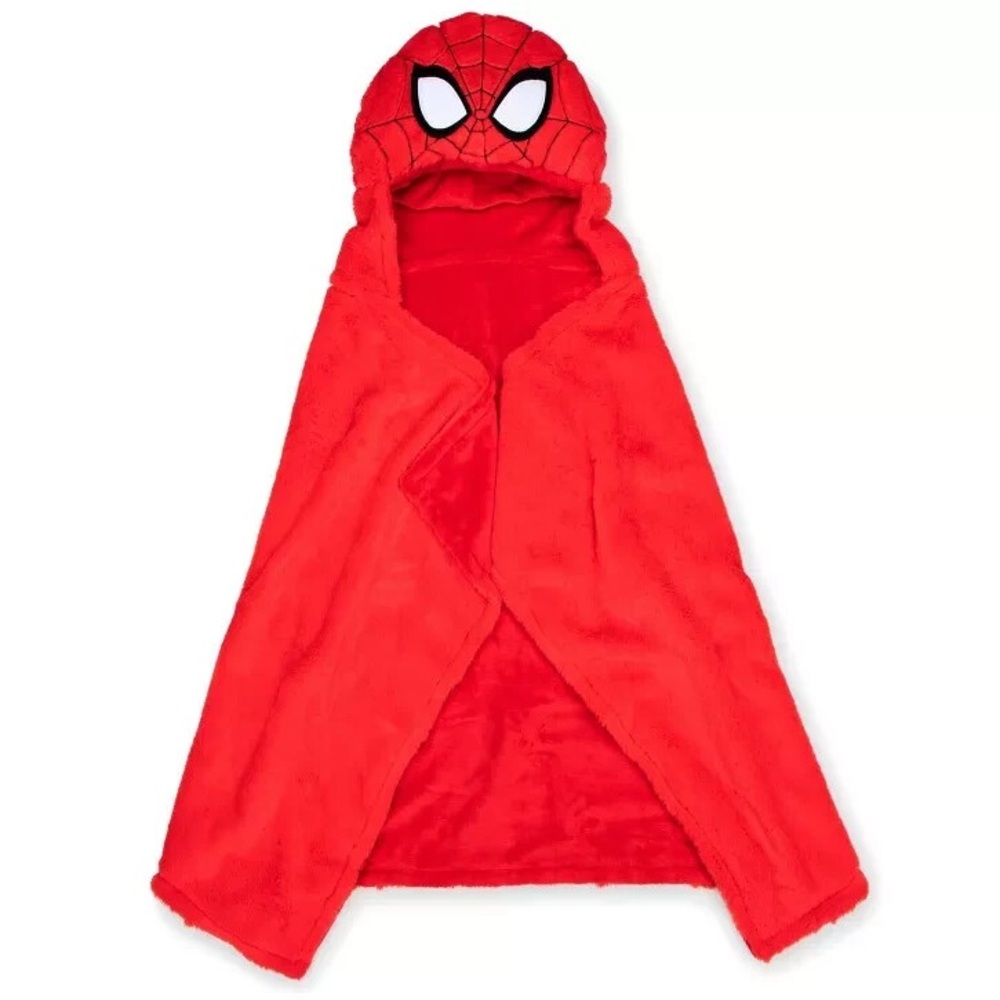 Marvel Spiderman Superhero Hooded Fleece Blanket Or Costume Soft Comfy Throw